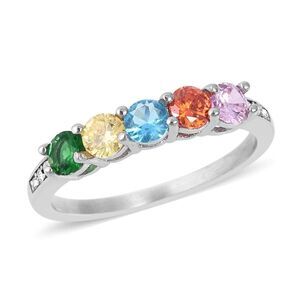 Simulated Multi Color Diamond White Austrian Crystal